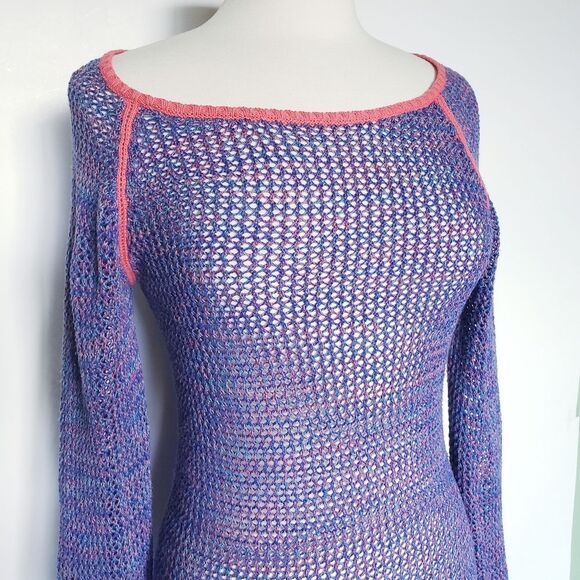 ROXY Purple/Pink Big Knit Sweater - Medium - - Picture 4 of 12